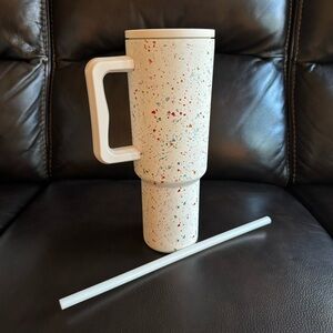 Colorful White Terrazzo Travel Bottle with Handle